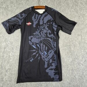 MMA Compression Shirt 93brand Feras Jiu Jitsu Rash Guard Men XXL Black Tiger BJJ